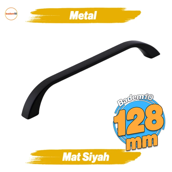 Göksu Kulp 128 mm Siyah Metal Mutfak Mobilya Çekmece Mutfak Dolap Dolabı Kulpları Kapak Kulb 12.8 cm
