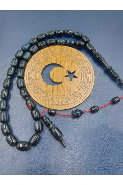 Katalin Siyah Simli Halkalı  İmame Özel İşçilik Sistemli Tespih - 3