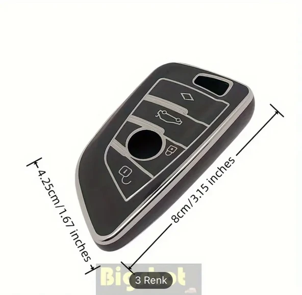 BMW X1 X3 X5 X6 X7 1 3 5 6 7 serisi G20 G30 F15 F16 G01 G02 F48 TPU ANAHTAR KILIF - Resim 2