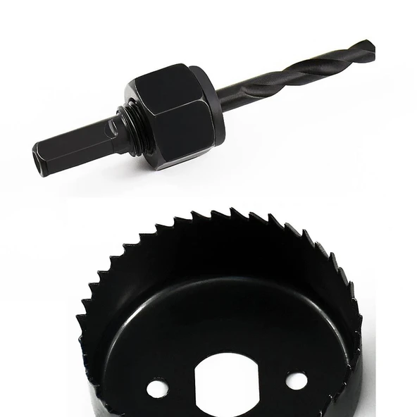 Ahşap Panç Seti Duvar Buat Alçıpan Kartonpiyer Delme  Adaptör Takımı 16 Parça Delik Açma Testeresi - Resim 2