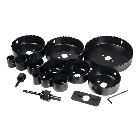 Ahşap Panç Seti Duvar Buat Alçıpan Kartonpiyer Delme  Adaptör Takımı 16 Parça Delik Açma Testeresi - Resim 4