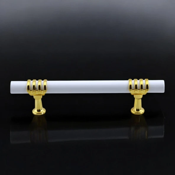 Eylül Mobilya Mutfak Dolabı Çekmece Dolap Kulpları Kapak Kulpu Kulbu Beyaz Altın 96 mm Metal Kulp - Resim 6