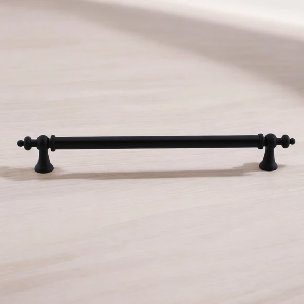 Osmanlı (160 mm - 16 cm) Mat Siyah Metal Mobilya Mutfak Çekmece Dolap Dolabı Kulbu Kulpu Kulpları - 3