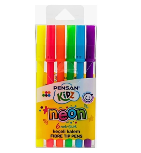 Pensan Keçeli Kalem Neon 6Lı - 2 paket