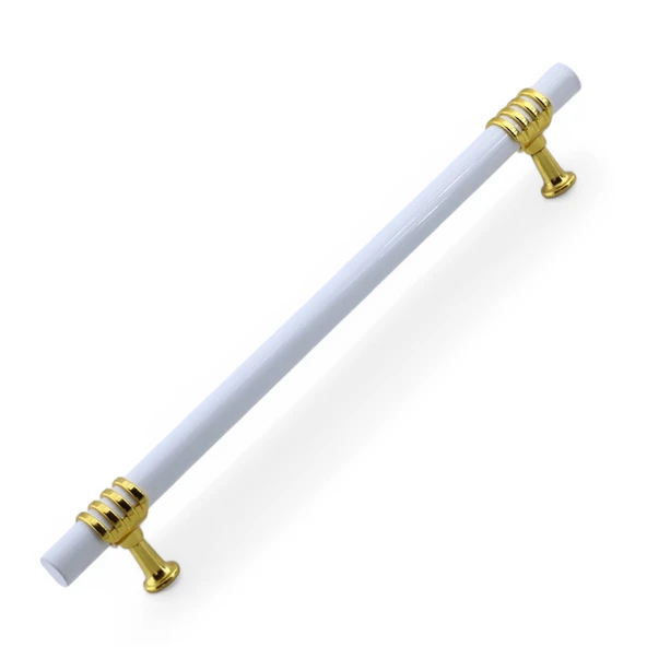 Eylül Mobilya Mutfak Dolabı Çekmece Dolap Kulpları Kapak Kulpu Kulbu Beyaz Altın 224 mm Metal Kulp - 6