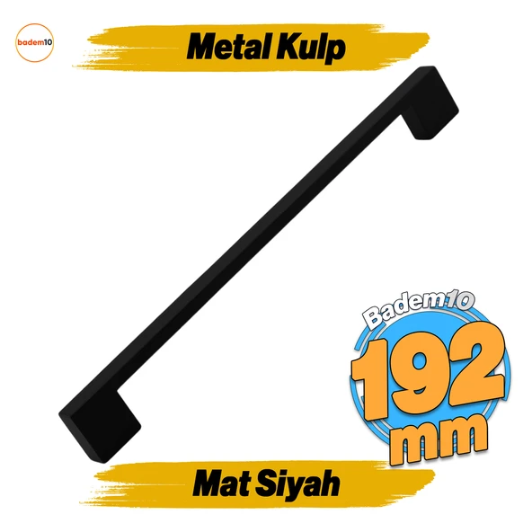 Dar Köprü (192 mm - 19.2 cm) Siyah Metal Mobilya Mutfak Çekmece Dolap Dolabı Kulbu Kulpu Kulpları