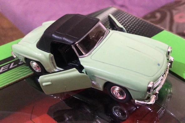 Model Metal Araba 1/36 Çek Bırak 1955 Yeşil Mercedes Benz 190sl - 2