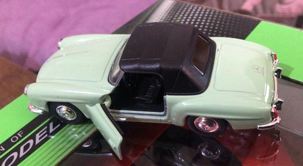 Model Metal Araba 1/36 Çek Bırak 1955 Yeşil Mercedes Benz 190sl - 3