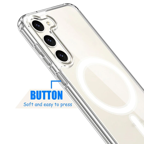 Samsung Galaxy S23 Kılıf Magsafe Özellikli Şeffaf Silikon Kapak - 4