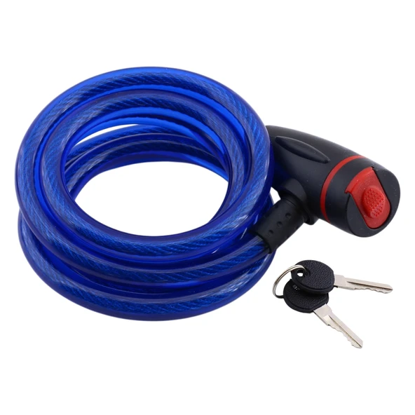 Bisiklet Halat Zincir Kilit 150 cm Motosiklet Çelik Kilit Çap 12 mm Ø  Hırsız Önleme Güvenlik 1 Adet - 5