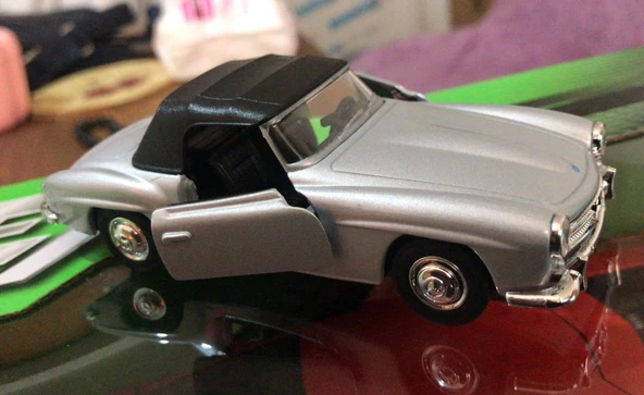 Model Metal Araba 1/36 Çek Bırak 1955 Gri Mercedes Benz 190sl