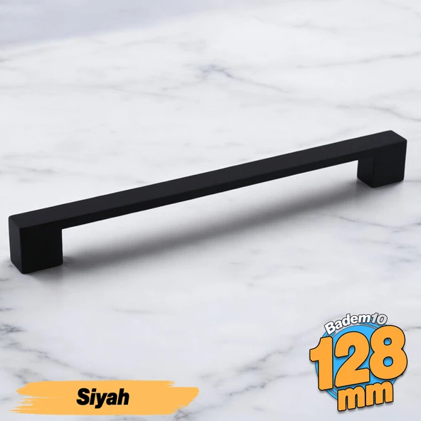Orta Köprü (128 mm - 12.8 cm) Siyah Metal Mobilya Mutfak Çekmece Dolap Dolabı Kulbu Kulpu Kulpları ürün görseli