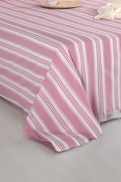 Upstyle Sport Çizgili Çarşaf + Yastık Kılıfı  Seti Çift Kişilik Soft Line Bordo - Resim 3