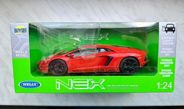Welly Koleksiyon 1 / 18  Lamborghini Aventador Coupe  Orange Model Metal Araba - 3