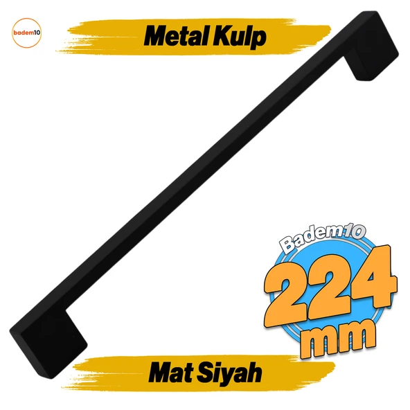 Dar Köprü (224 mm - 22.4 cm) Siyah Metal Mobilya Mutfak Çekmece Dolap Dolabı Kulbu Kulpu Kulpları
