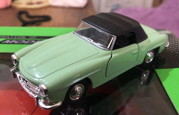 Model Metal Araba 1/36 Çek Bırak 1955 Yeşil Mercedes Benz 190sl - 4