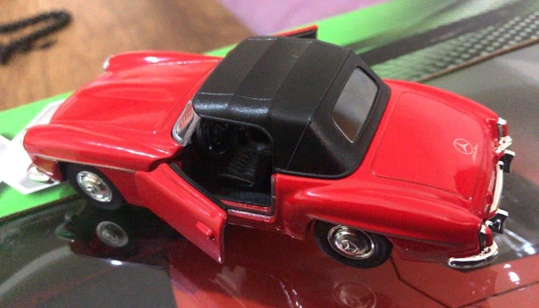 Model Metal Araba 1/36 Çek Bırak 1955 Kırmızı Mercedes Benz 190sl - 4