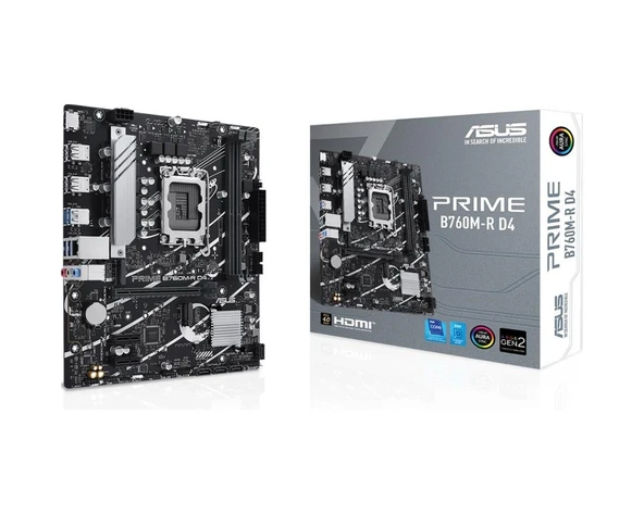 Asus Prime B760M-R D4 Intel B760 5333 MHz (OC) DDR4 Soket 1700 mATX Anakart - 2