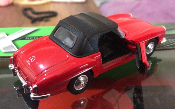 Model Metal Araba 1/36 Çek Bırak 1955 Kırmızı Mercedes Benz 190sl - 3