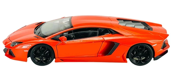 Welly Koleksiyon 1 / 18  Lamborghini Aventador Coupe  Orange Model Metal Araba - 5