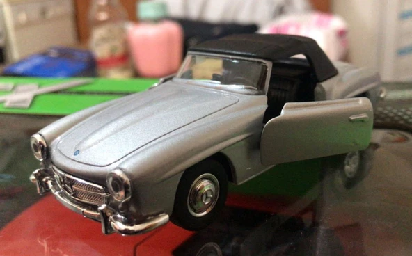 Model Metal Araba 1/36 Çek Bırak 1955 Gri Mercedes Benz 190sl - 2