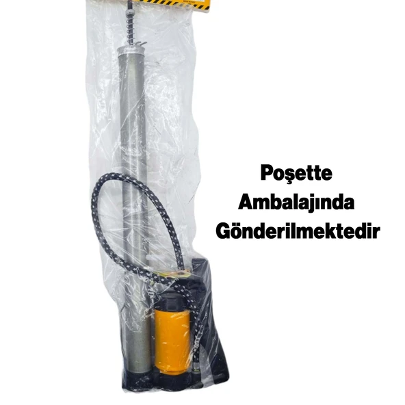 Metal El Tipi Göstergeli Bisiklet Pompası Gri Ayak Tutamaklı Top Teker Şambrel  Şişirme 160 Psı - Resim 4