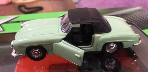 Model Metal Araba 1/36 Çek Bırak 1955 Yeşil Mercedes Benz 190sl - 5