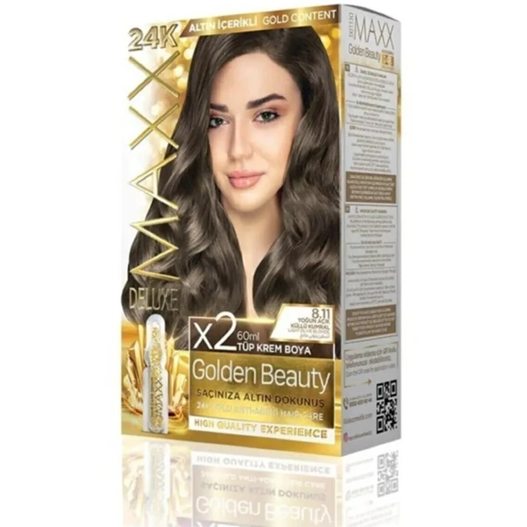 MAXX DELUXE GOLDEN BEAUTY 8 11 Yoğun Açık Küllü Kumral Set Boya