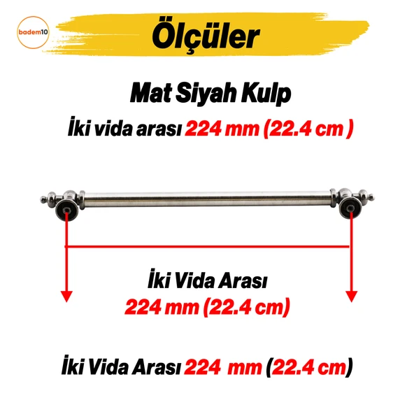 Osmanlı (224 mm) Eskitme Antik Nikel Metal Mobilya Mutfak Çekmece Dolap Dolabı Kulbu Kulpu Kulpları