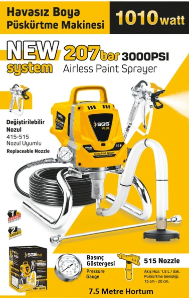 SGS5280 - Profesyonel Elektrikli Boya Püskürtme Makinesi 1010 Watt (Havasız Boya Püskürtme) - 2