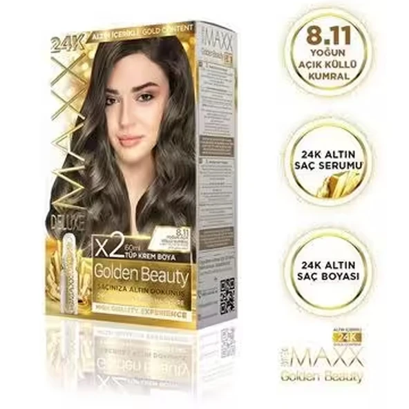 MAXX DELUXE GOLDEN BEAUTY 8 11 Yoğun Açık Küllü Kumral Set Boya - 2