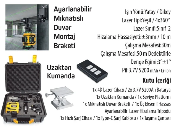 SGS5429 Lazer Hizalama Distomat Şakül 16 Yeşil Çizgi - 2