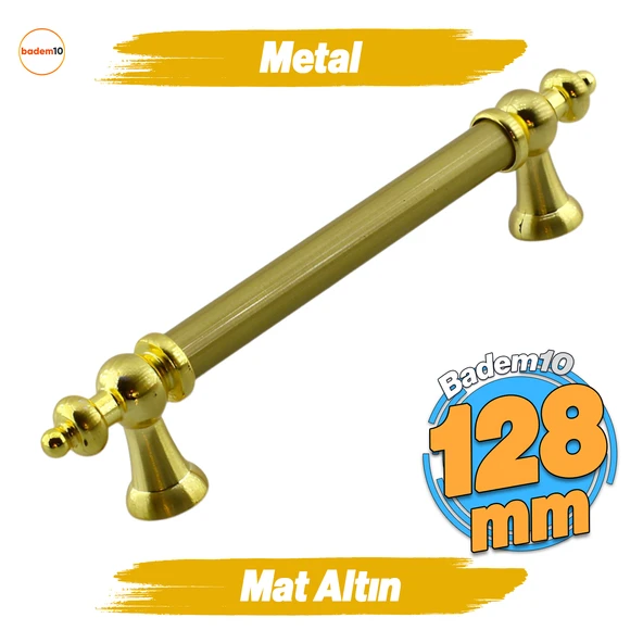 Osman (128 mm - 12.8 cm) Gold Metal Mobilya Mutfak Çekmece Dolap Dolabı Kapak Kulbu Kulpu Kulpları
