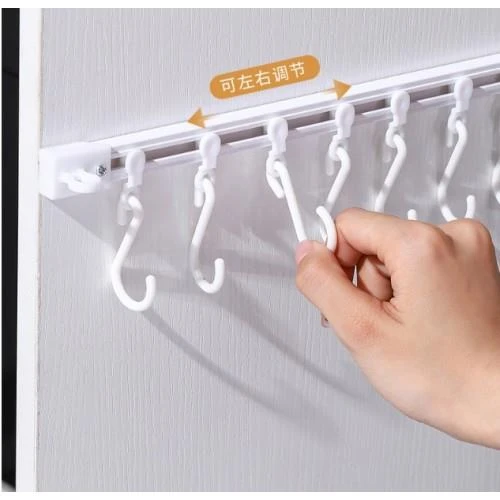 3B Trend Ayarlanabilir Kendinden Yapışkanlı 10 Kancalı 40 cm Pratik Askı Mutfak Banyo Takı Askısı - 3