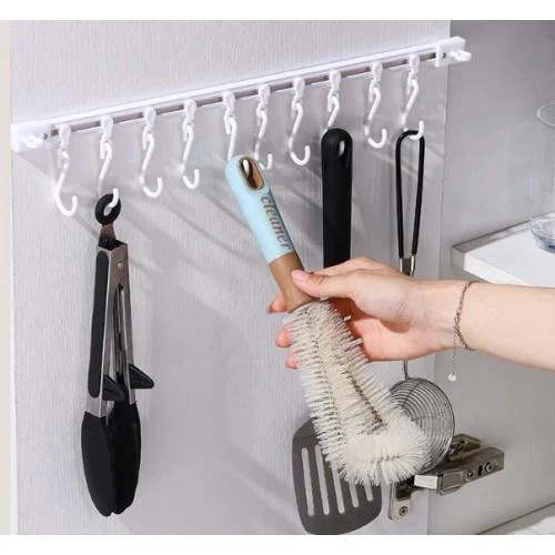 3B Trend Ayarlanabilir Kendinden Yapışkanlı 10 Kancalı 40 cm Pratik Askı Mutfak Banyo Takı Askısı - 2