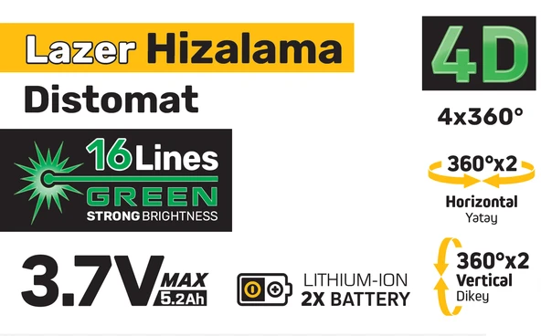 SGS5429 Lazer Hizalama Distomat Şakül 16 Yeşil Çizgi - 3