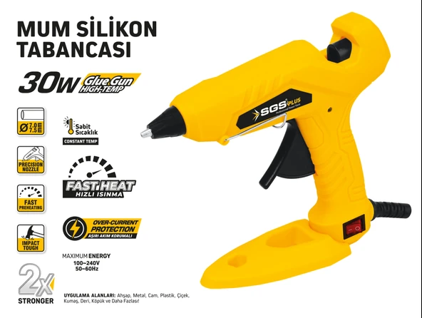 SGS5290 İnce 7 - 7,5mm Elektrikli Mum Silikon Tabancası 30 Watt - 2