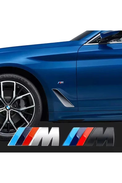 BMW YAN ÇAMURLUK VE BAGAJ ABS MALZEME M LOGO ROZET AMBLEM (4,5 MM - 1,5 MM GÜMÜŞ) - 5