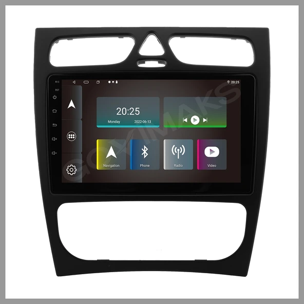 MERCEDES W203 CLK SİYAH 2002-2004 UYUMLU 4 GB RAM 64 GB HAFIZA ANDROID MULTIMEDIA TEYP - Resim 3