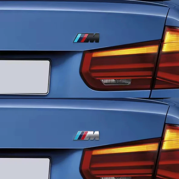 BMW YAN ÇAMURLUK VE BAGAJ ABS MALZEME M LOGO ROZET AMBLEM (4,5 MM - 1,5 MM SİYAH) - 5
