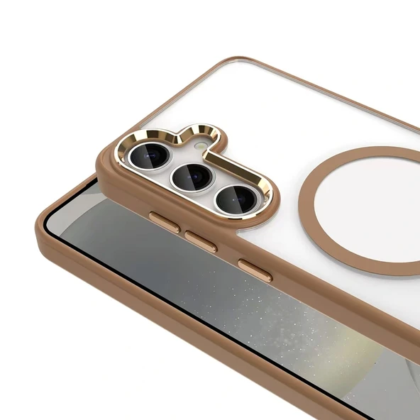 Galaxy S25 Kılıf Magsafe Şarj Özellikli Redclick Krom Magsafe Silikon Kapak - Resim 6