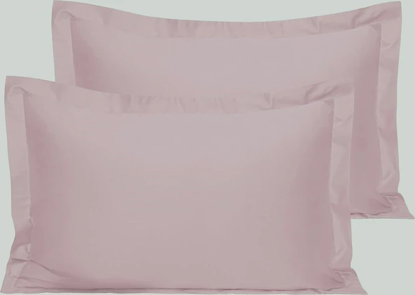 Maki Home %100 Pamuklu Volanlı Süs Dikişli Açık Lila 2 Adet 50x70 Yastık Kılıfı