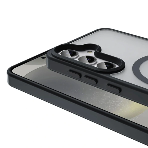 Galaxy S25 Plus Kılıf Magsafe Şarj Özellikli Mat Arka Yüzey Redclick Sio Kapak - Resim 2