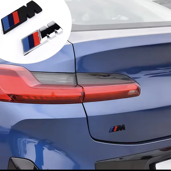 BMW YAN ÇAMURLUK VE BAGAJ ABS MALZEME M LOGO ROZET AMBLEM (4,5 MM - 1,5 MM SİYAH) - 3