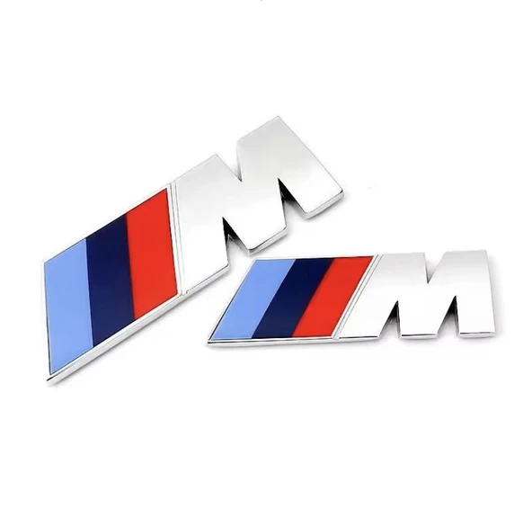 BMW YAN ÇAMURLUK VE BAGAJ ABS MALZEME M LOGO ROZET AMBLEM (4,5 MM - 1,5 MM GÜMÜŞ) - 4
