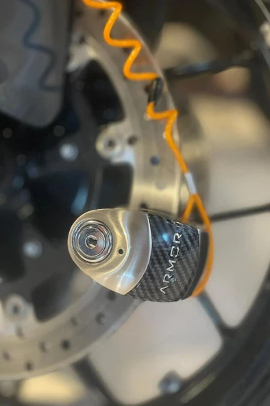 Armor 610 MVA 10 mm Alarmlı Çelik Disk Kilit Motorsiklet Kilidi+Hatırlatma Kablosu - 6