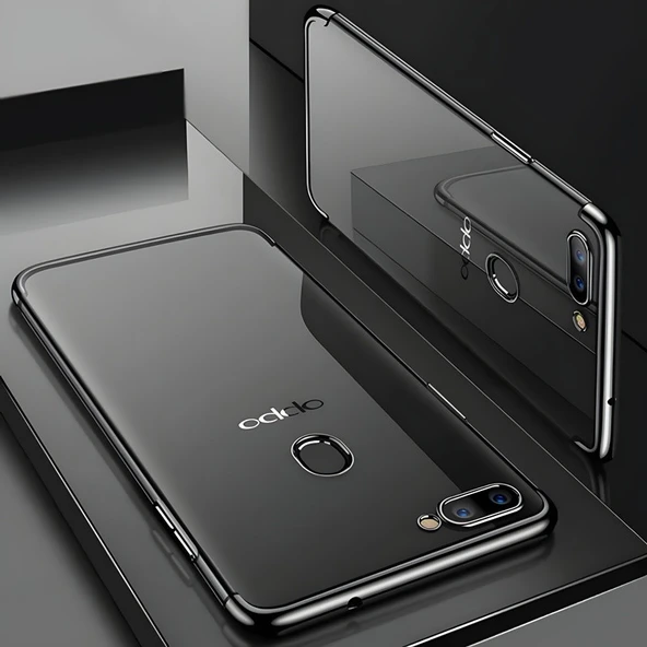 Oppo AX7 Kılıf Dört Köşeli Lazer Silikon Kılıf