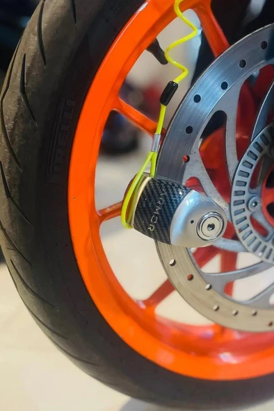 Armor 610 MVA 10 mm Alarmlı Çelik Disk Kilit Motorsiklet Kilidi+Hatırlatma Kablosu - 3