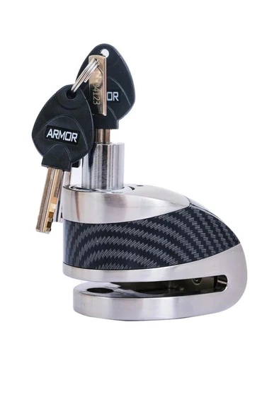 Armor 610 MVA 10 mm Alarmlı Çelik Disk Kilit Motorsiklet Kilidi+Hatırlatma Kablosu - 2