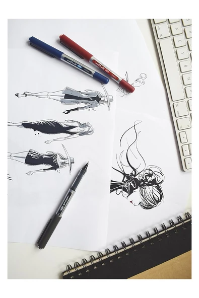 Siyah Pilot Kalem 3 Adet Uniball Eye Mikro 0.5 mm Roller Pilot Kalem Ub-150 Roller Uçlu Likit Mürekkepli Pilot Kalem - 3